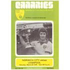 1976 Norwich v Liverpool football programme