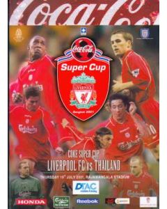 Thailand V Liverpool programme 19/07/2001 Coca Cola Super Cup