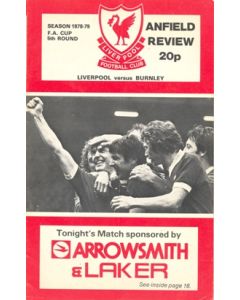 Liverpool v Burnley official programme Season 1978-1979 no date of the match