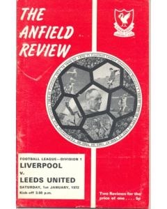 Liverpool v Leeds United official programme 01/01/1972