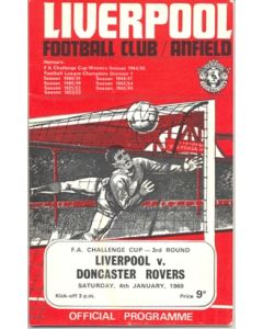 Liverpool v Doncaster Rovers official programme 04/01/1969