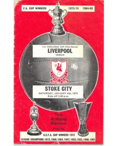 Liverpool v Stoke City official programme 04/01/1975