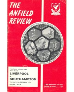 Liverpool v Southampton official programme 05/10/1971