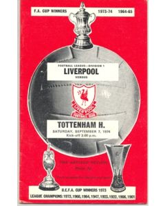Liverpool v Tottenham Hotspur official programme 07/09/1974