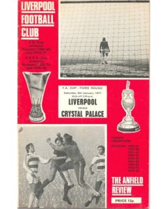 Liverpool v Crystal Palace official programme 08/01/1977