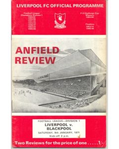 Liverpool v Blackpool official programme 09/01/1971