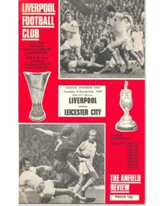 Liverpool v Leicester City official programme 09/11/1976