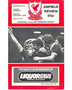Liverpool v Nottingham Forest official programme 09/12/1978