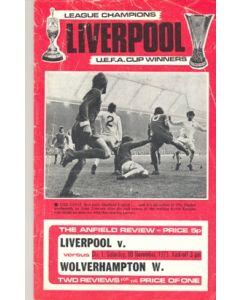 Liverpool v Wolverhampton W. official programme 10/11/1973