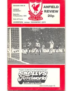 Liverpool v Coventry City official programme 16/09/1978