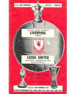 Liverpool v Leeds United official programme 26/10/1974