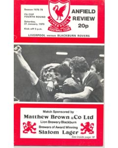 Liverpool v Blackburn Rovers official programme 27/01/1979 F.A. Cup