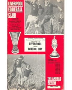 Liverpool v Bristol City official programme 27/11/1976