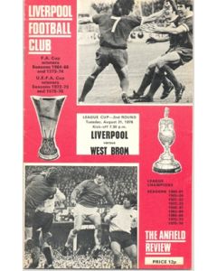 Liverpool v West Bromwich official programme 31/08/1976