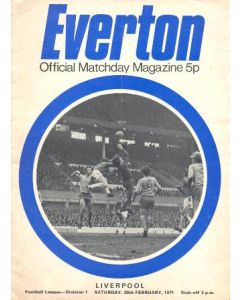 Everton v Liverpool official programme 20/02/1971