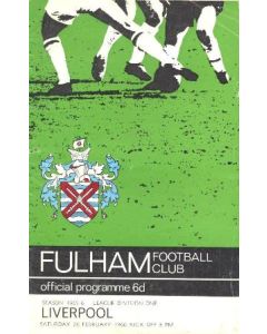 Fulham v Liverpool official programme 26/02/1966