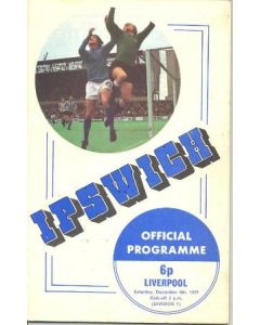 Ipswich Town v Liverpool official programme 04/12/1971 Football League