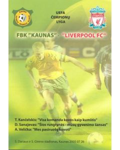Kaunas v Liverpool official programme 26/07/2005 Champions League