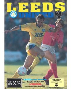 Leeds United v Liverpool official programme 13/04/1991 Football League