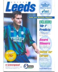 Leeds United v Liverpool official programme 21/08/1995