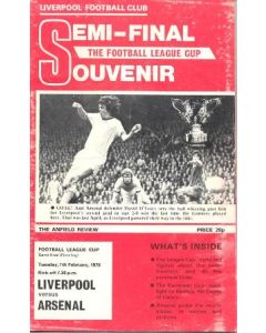 Liverpool v Arsenal official programme 07/02/1978