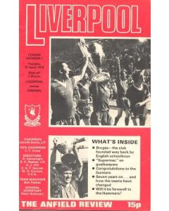 Liverpool v Arsenal official programme 25/04/1978