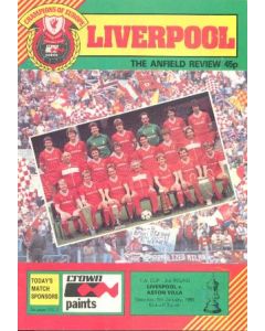 Liverpool v Aston Villa official programme 05/01/1985