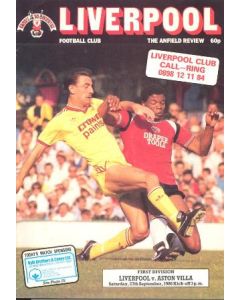 Liverpool v Aston Villa official programme 27/09/1986