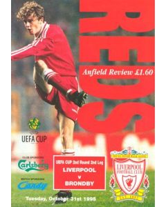 Liverpool v Brondby official programme 31/10/1995 UEFA Cup