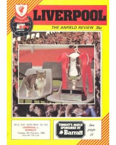 Liverpool v Burnley official programme 08/02/1983 Milk Cup Semi-Final