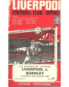 Liverpool v Burnley official programme 25/01/1969