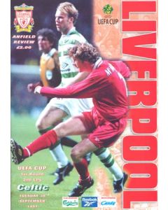 Liverpool v Celtic official programme 30/09/1997 UEFA Cup