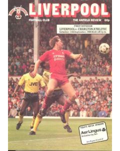 Liverpool v Charlton Athletic official programme 13/09/1986