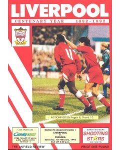 Liverpool vChelsea official programme 01/02/1992