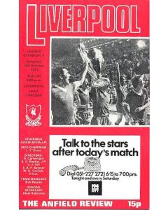 Liverpool v Chelsea official programme 08/10/1977