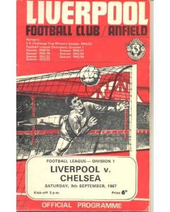 Liverpool vChelsea official programme 09/09/1967