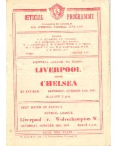 Liverpool vChelsea official programme 11/10/1947