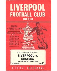Liverpool vChelsea official programme 30/04/1966