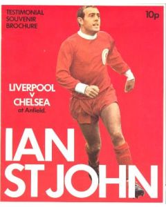 Liverpool vChelsea official programme Season 1972-1973 Ian Stjohn Testimonial Match