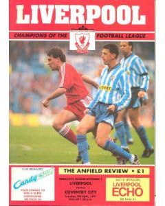 Liverpool v Coventry City official programme 09/04/1991