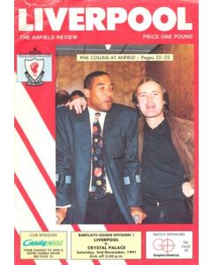 Liverpool v Crystal Palace official programme 02/11/1991, reduced price
