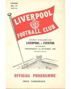 Liverpool v Everton official programme 01/10/1958