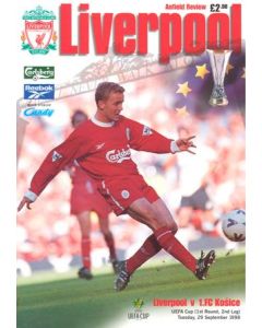 Liverpool v Kosice official programme 29/09/1998 UEFA Cup