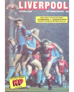 Liverpool v Luton Town official programme 07/03/1987
