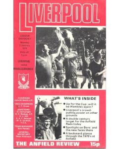 Liverpool v Middlesbrough official programme 02/01/1978