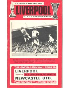 Liverpool v Newcastle United official programme 06/10/1973