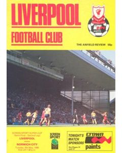 Liverpool v Norwich City official programme 06/05/1986