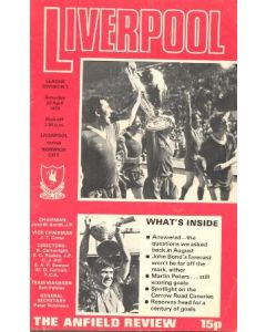 Liverpool v Norwich City official programme 22/04/1978
