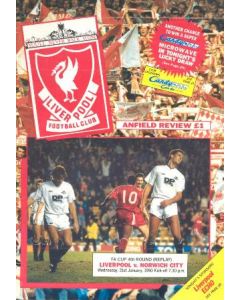 Liverpool v Norwich City official programme 31/01/1990