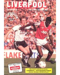Liverpool v Nottingham Forest official programme 18/04/1987